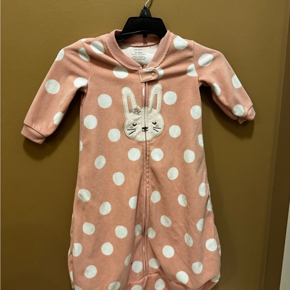 Carter's Peachy Pink Polka Dot Bunny Sleep Sack